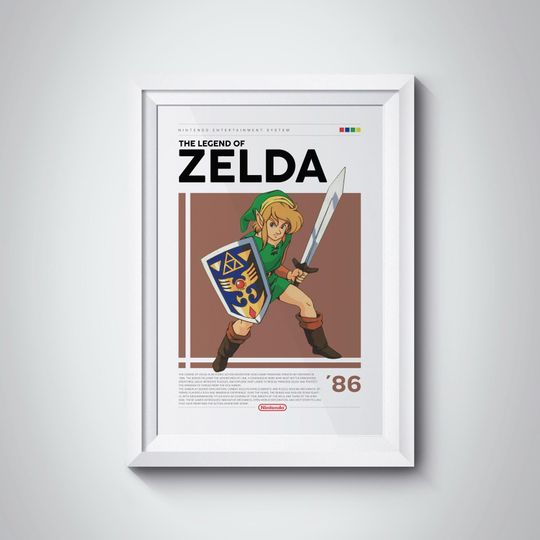Zelda NES Poster: Retro Video Game Art