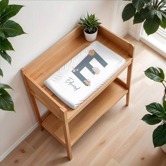Personalized Monogram Changing Pad Cover - Custom Name Baby Shower Gift, Crib Cover for Baby