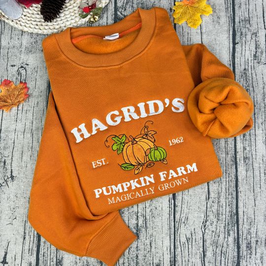 Hagrid's Pumpkin Patch Embroidered Sweatshirt: Harry Potter Fall Crewneck