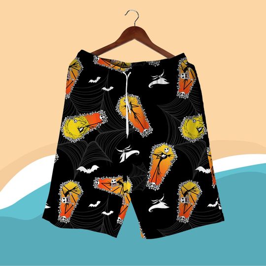Halloween Skeleton Coffin Print Hawaiian Shirt for Men