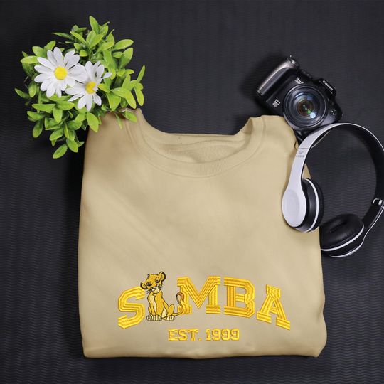 Simba Embroidered Sweatshirt, Nala Sweatshirt, The Lion King Embroidered Sweatshirt