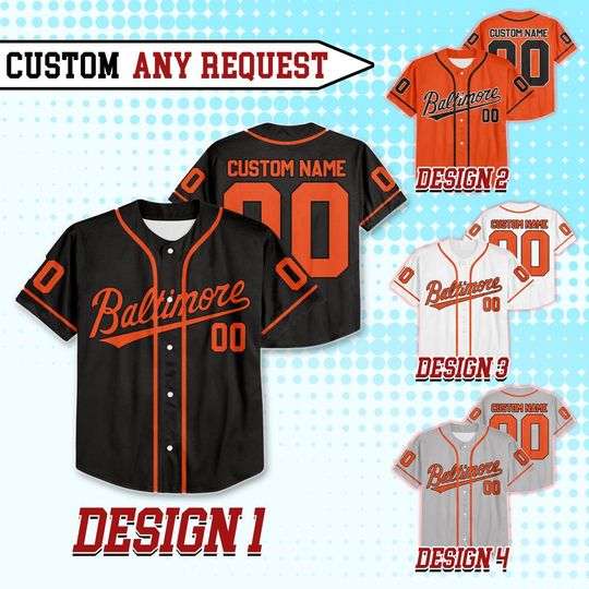 Custom Baltimore Baseball Team Jersey, Custom Name & Number Baltimore Baseball Jersey Uniform, Jersey For Fan, Baseball Lovers 8425MD38