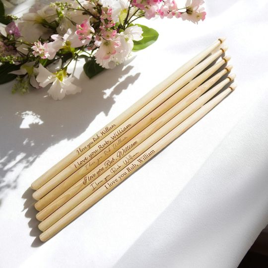 Personalized Wooden Drumsticks with Custom Name for Drummers