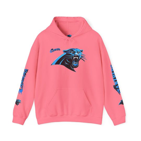 Hoodie Carolina Panthers chrome design Logo and text Hoodie | Panthers Graphic Pullover