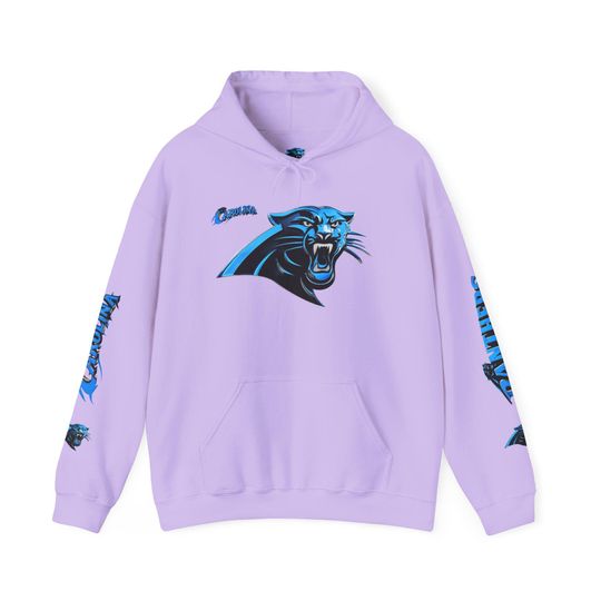 Hoodie Carolina Panthers chrome design Logo and text Hoodie | Panthers Graphic Pullover