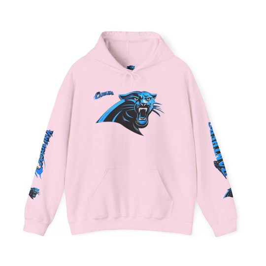 Hoodie Carolina Panthers chrome design Logo and text Hoodie | Panthers Graphic Pullover