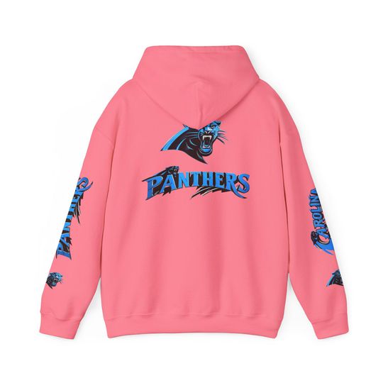 Hoodie Carolina Panthers chrome design Logo and text Hoodie | Panthers Graphic Pullover
