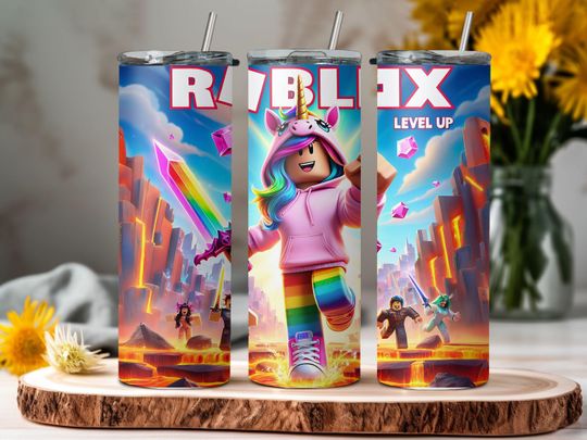 Roblox Tumbler with Lid and Straw - Back to School Gift