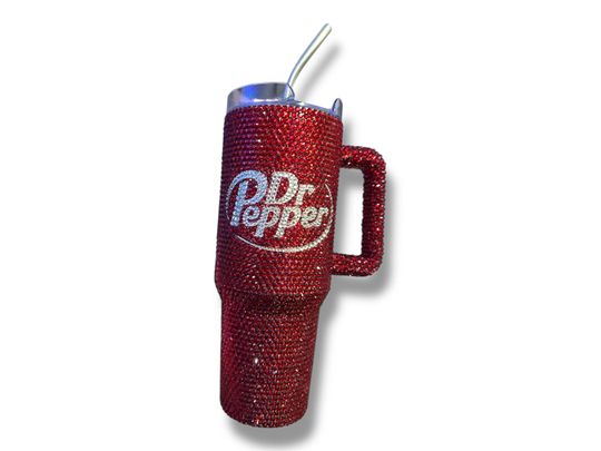 40 Oz Bling Tumbler Dr Pepper Inspired