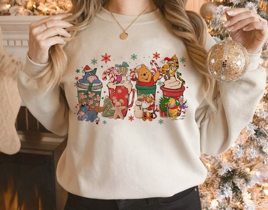Winnie The Pooh Latte Coffee Sweatshirt, Disney Pooh Sweatshirt