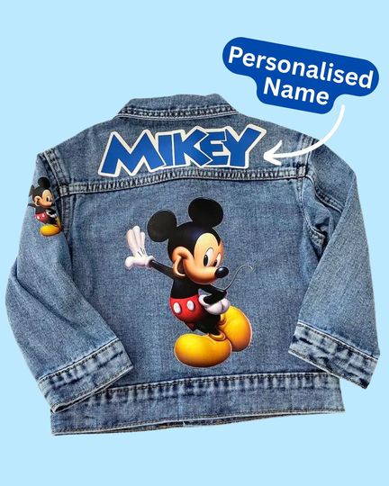 Mickey  Mouse Custom Denim Jacket, Gift For Fans