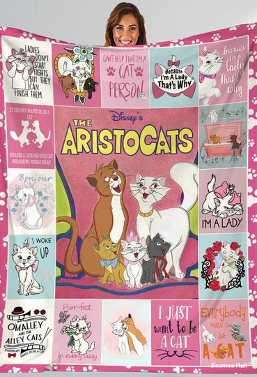 The Aristocats Fleece Blanket For Kid Baby Adults, Marie Toulouse Berlioz, Christmas Gift