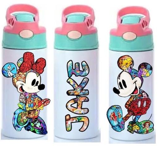 Personalized Mickey retro, Kids tumbler , flip top water botll , 12oz kids tumble