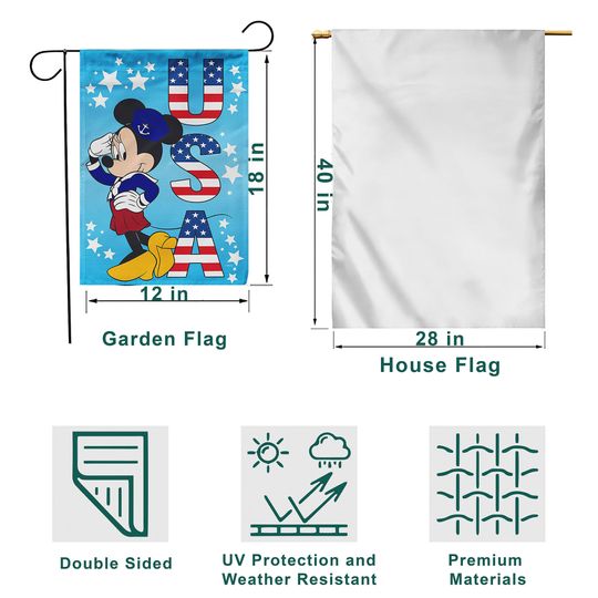 Disney Minnie Mouse Usa Flag, Disney Patriot Day Flag