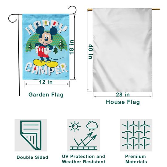 Happy Camper Flag, Disney Mickey Garden Flag
