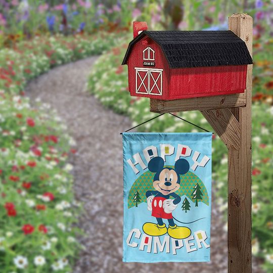 Happy Camper Flag, Disney Mickey Garden Flag