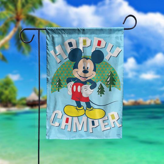 Happy Camper Flag, Disney Mickey Garden Flag