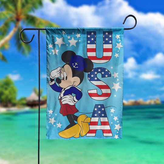 Disney Minnie Mouse Usa Flag, Disney Patriot Day Flag