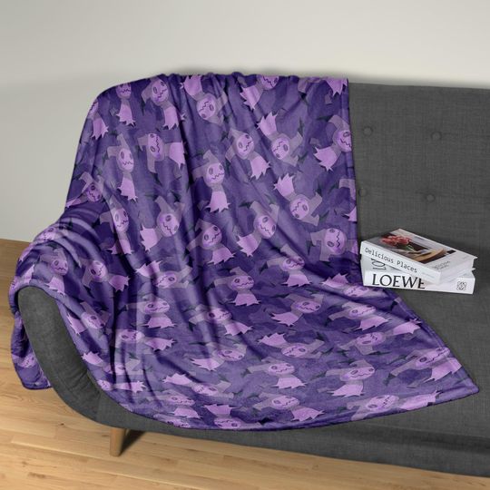 Mimikyu Fleece Blanket, Soft Cozy Throw Blanket for Bed and Couch