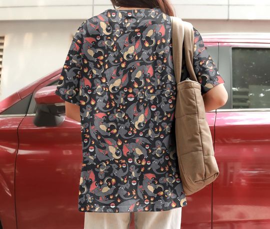 Charizard and Charmander 3D T-Shirt, Unisex Graphic Tee