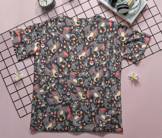 Charizard and Charmander 3D T-Shirt, Unisex Graphic Tee