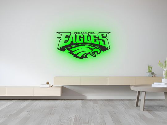 Philadelphia Eagles LED Wall Art: RGB Color Changing football Decor
