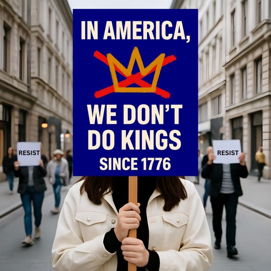 No Kings Protest Poster: Anti-Authoritarian Rally Art
