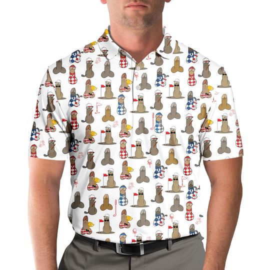 Funny Golf Polo Shirt for Men and Women, Short Sleeve Button-Up, Golf Lover Gift, Bachelor Gift