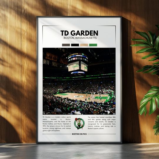 TD Garden Poster | Boston Celtics Poster | NBA Stadium Poster | Sports Poster | Field Wall Art | Basketball Fan Gift Print