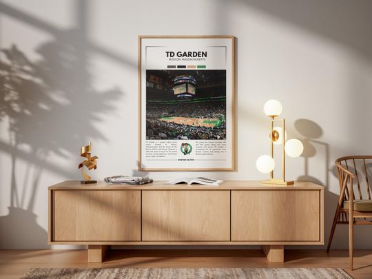 TD Garden Poster | Boston Celtics Poster | NBA Stadium Poster | Sports Poster | Field Wall Art | Basketball Fan Gift Print