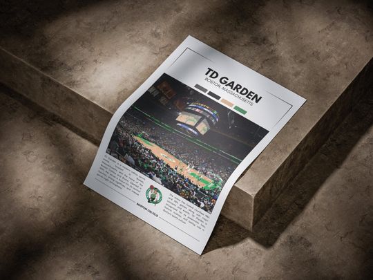 TD Garden Poster | Boston Celtics Poster | NBA Stadium Poster | Sports Poster | Field Wall Art | Basketball Fan Gift Print