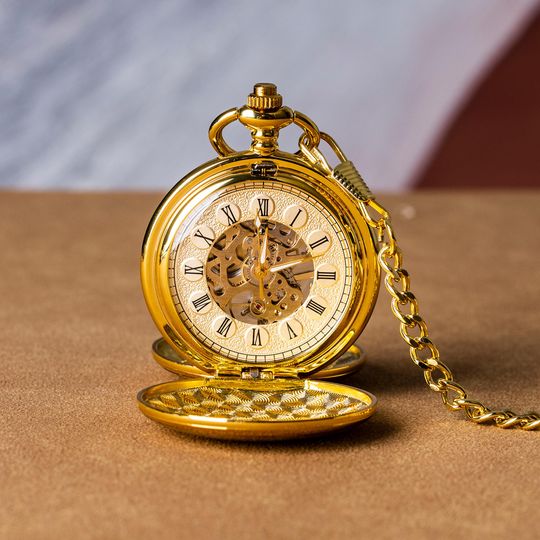 Personalized Engraved Mechanical Pocket Watch Vintage Steampunk Style