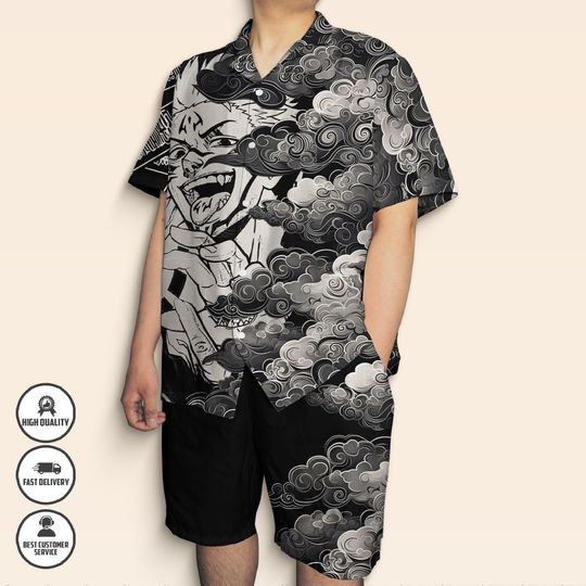 Sukuna Hawaiian Shirt  Jujutsu Satoru Shirt  Summer Button Up Shirt  Cute Anime Streetwear  Unisex Hawaiian Shirt  Anime Lover Gift
