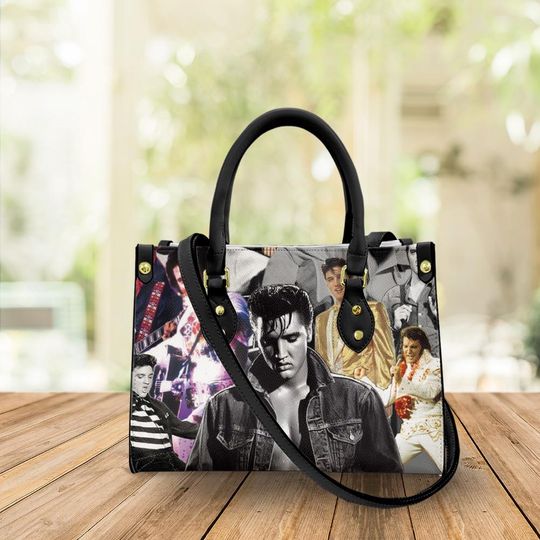 Elvis Presley Lover Handbag, Elvis Presley Women Leather Handbag, Custom Leather Bag, Personalized Bag for Mother Day