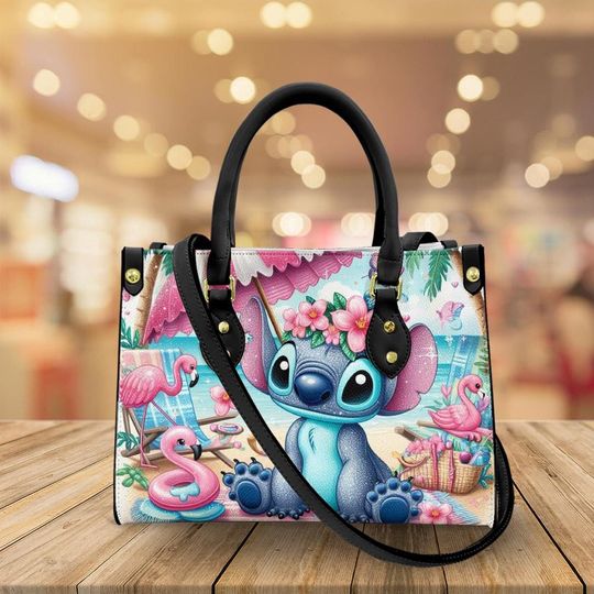 Cute Stitch Handbag, Stitch Women Leather Handbag, Best Gift Mother's Day