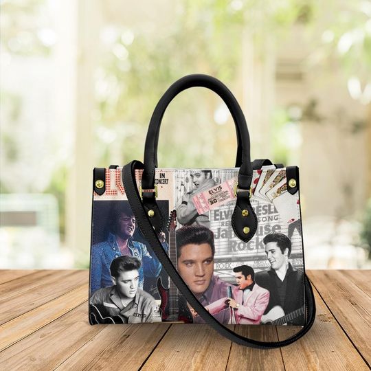 Elvis Presley Lover Handbag, Elvis Presley Women Leather Handbag,  Custom Leather Bag, Personalized Bag for Mother Day