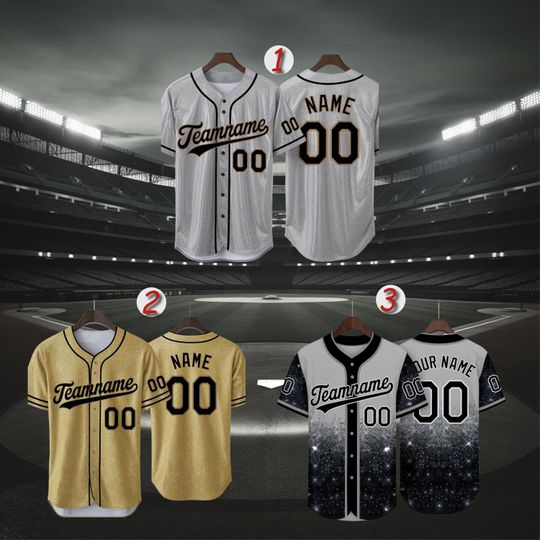Personalized Printed Glitter Baseball Jersey, Glitter Jersey, Cheerleading Jersey