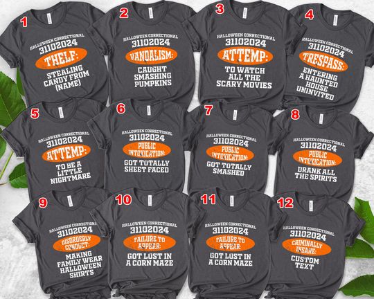 Halloween Correctional Group Shirts, Funny Matching Group Family Bachelorette Halloween shirt, Custom Family Trick Or Treat