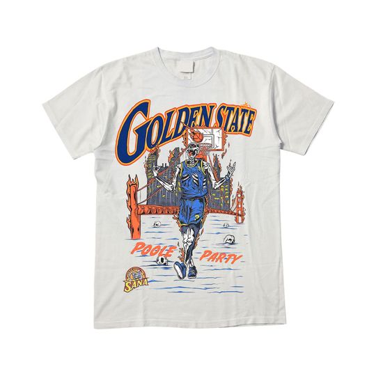 Jordan Poole Vintage 90s Style T-Shirt, Poole Party Skullcap T-Shirt