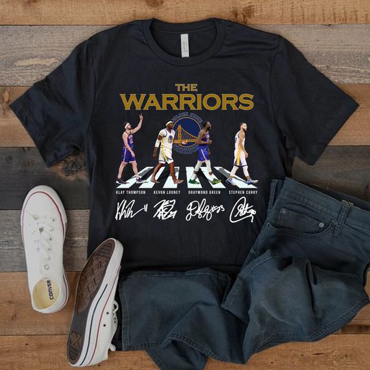 The Warriors Abbey Road Signatures Shirt, Stephen Curry, Klay Thompson, Draymond Green, Kevon Looney Shirt