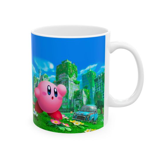 Kirby Mug | Kirby Ceramic Mug Gift For Her For Him Character Stocking Stuffer Iconic