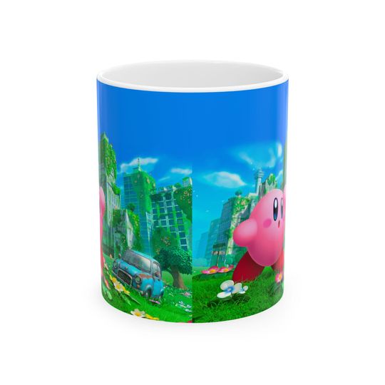 Kirby Mug | Kirby Ceramic Mug Gift For Her For Him Character Stocking Stuffer Iconic