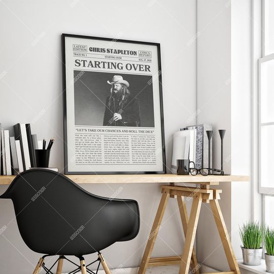 Chris Stapleton Lyrics Poster - Premium Matte Vertical