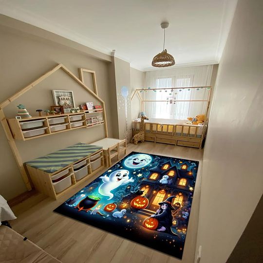 Halloween Ghost Rug – Spooky Haunted House Kids Decor