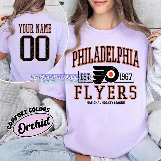 Philadelphia Flyers T-Shirt | Custom Name and Number Tee | Vintage Hockey Fan Gift | Personalized Game Day Shirt