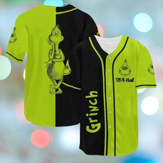 Custom Merry Grin Christmas Baseball Jersey with Funny Character Design