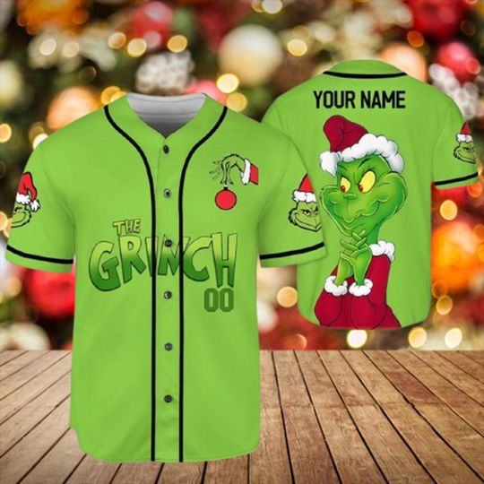 Personalized Funny Character Christmas Baseball Jersey