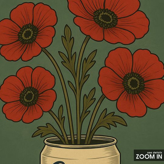 CCOORS Beer Can with Flowers Poster  Vintage Pop Art Print
