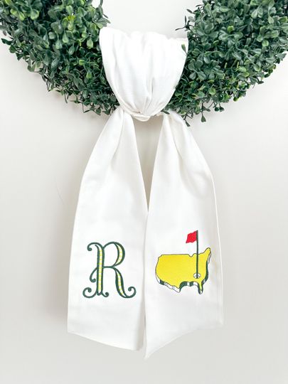 Personalized Embroidered Masters Logo Wreath Sash