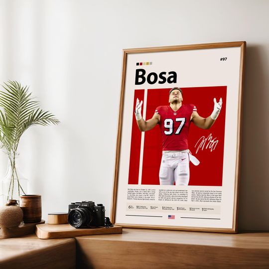 Nick Bosa Poster, San Francisco Print, football Poster, Sports Poster, football Fans, Football Poster, football Wall Art, Sports Bedroom Posters